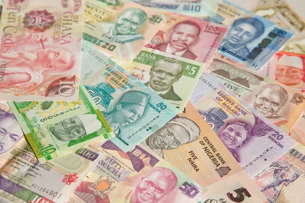 各种各样的非洲纸币 — 图库照片