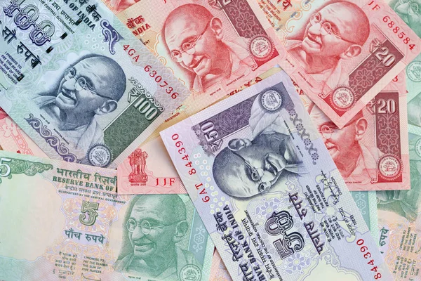 Samling av indiska sedlar — Stockfoto