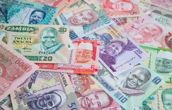 Varietà di banconote africane — Foto Stock