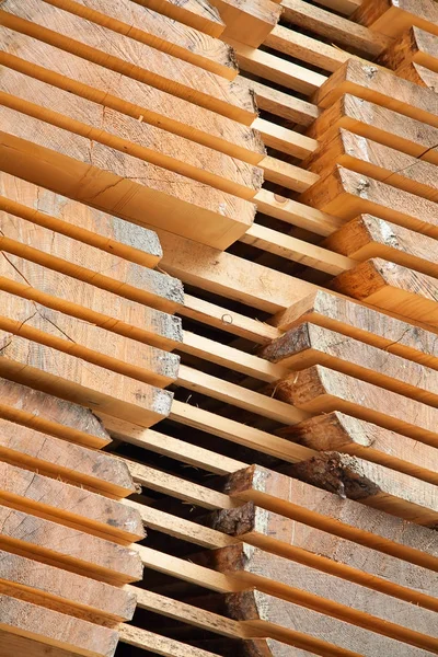 Stack of new wooden studs — Stock Photo, Image