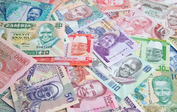 Varietà di banconote africane — Foto Stock