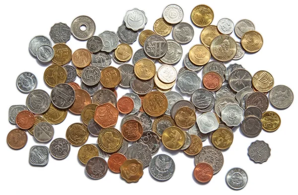 Samling av cirkulerade mynt — Stockfoto