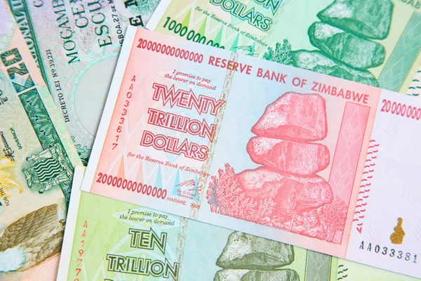 Närbild av sedlar i Zimbabwe — Stockfoto