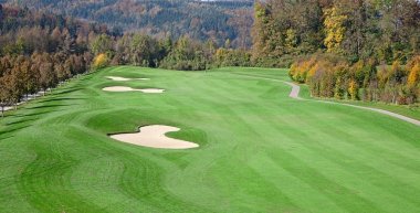 golf sahasının yeşil çimen