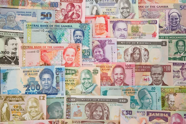 Variedad de billetes africanos — Foto de Stock