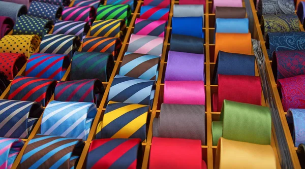 Bunte Krawattenkollektion — Stockfoto