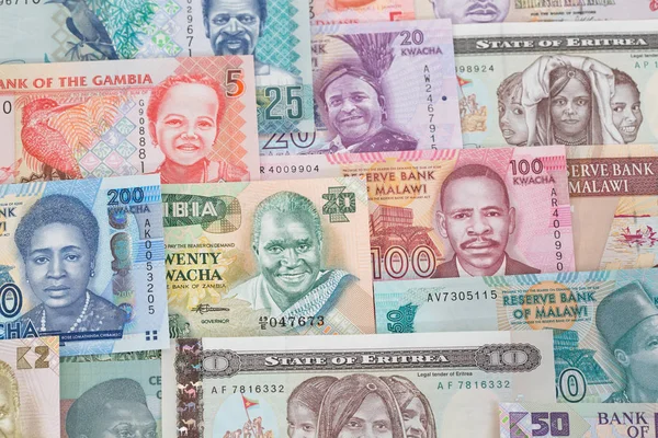 Mängd olika afrikanska sedlar — Stockfoto