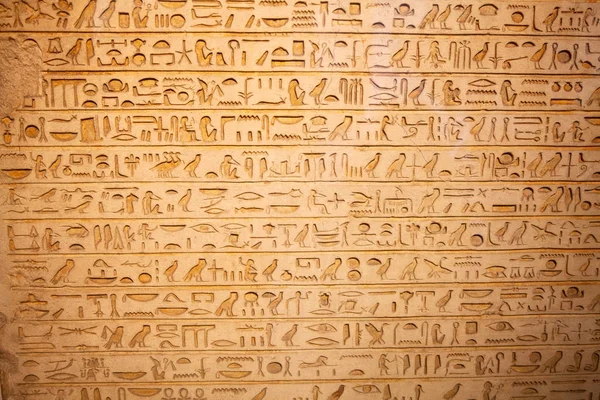 Hiéroglyphes égyptiens sur le mur — Photo
