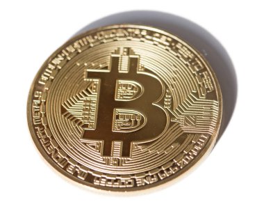 Beyaz arka plan üzerinde Bitcoin