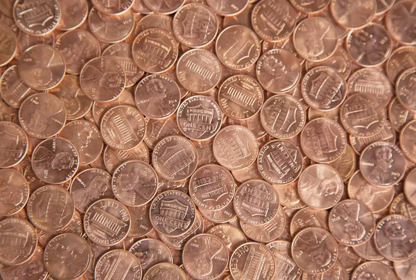 Stapel der uns Münzen — Stockfoto