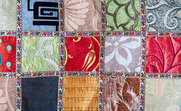Colorful crazy quilt — Stock Photo, Image