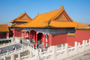 Beijing, Çin - 14 Ekim 2017: Yasak Şehir (Sarayı Müzesi), kimden Ming Hanedanı Çin İmparatorluk Sarayı sonuna Qing Hanedanı (1420-1912).