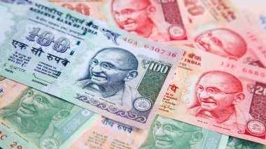 Farklı Hint banknotlar topluluğu