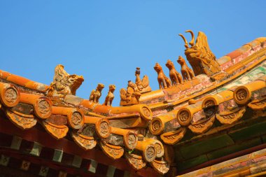 Beijing, Çin - 14 Ekim 2017: Yasak Şehir (Sarayı Müzesi), kimden Ming Hanedanı Çin İmparatorluk Sarayı sonuna Qing Hanedanı (1420-1912).