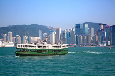 Hong Kong, Çin - 2 Nisan 2017: Feribot 