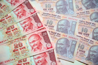 Farklı Hint banknotlar topluluğu