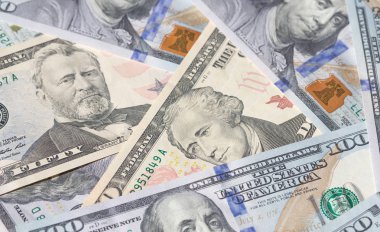 Arka plan ile ABD Doları banknot toplama