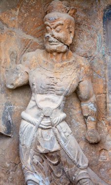 Ünlü Longmen mağarasını, Buda ve Bodhisattvas heykelleri Hennn Eyaleti, Çin rock monolith Luoyang yakınındaki oyulmuş.