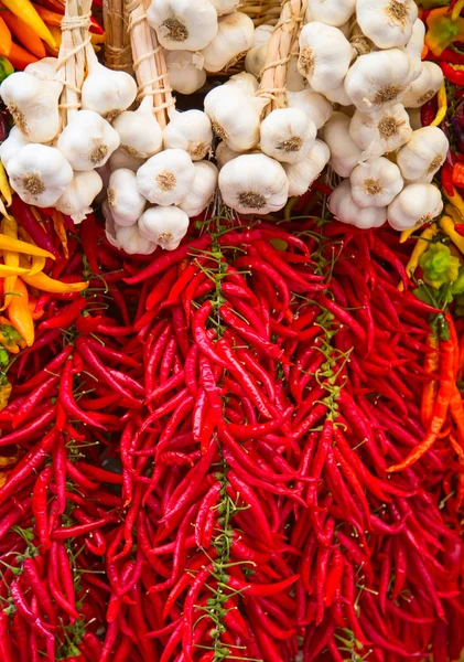 Recogida Chiles Secos Racimos Garcil Especias Natrurales Alimentos Base Hierbas —  Fotos de Stock