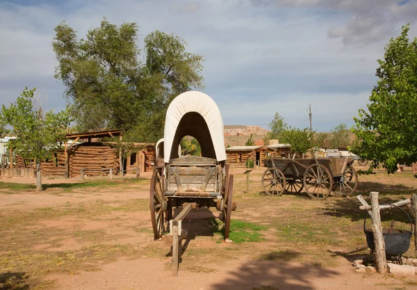 Historial outpost of Wild West Pioneers on border between Arizona and Utah, USA.