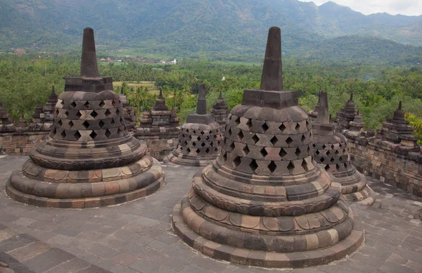 Borobudur Chrám Poblíž Yogyakarta Ostrově Jáva Indonésie — Stock fotografie