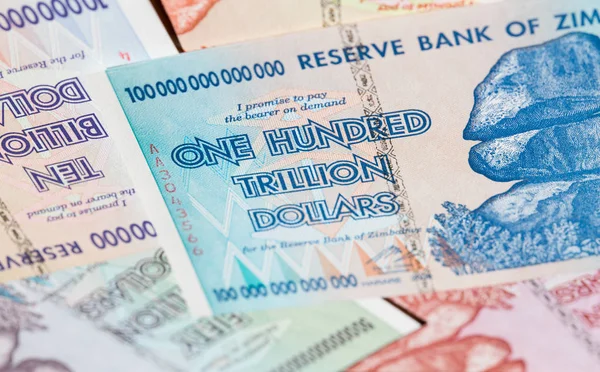 Sammlung Verschiedener Zimbabwe Nach Der Hyperinflation — Stockfoto