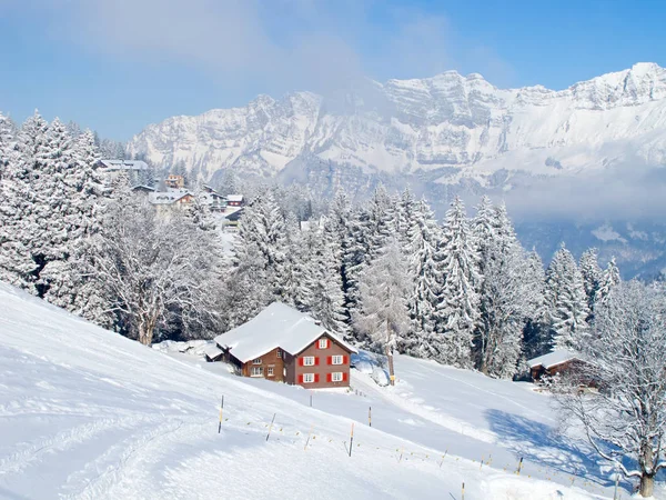 Vinter Schweiziska Alperna Schweiz — Stockfoto