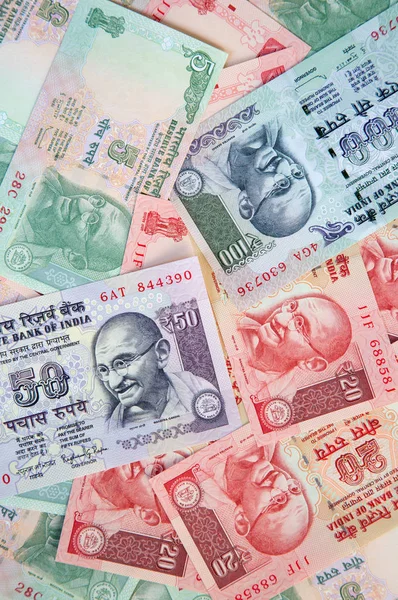 Zbiór Różnych Banknotów Indian — Zdjęcie stockowe