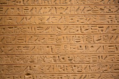 Duvarda Mısır hiyeroglif closeup