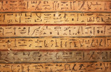 Duvarda Mısır hiyeroglif closeup