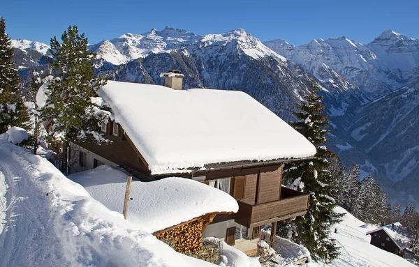 Inverno Alpes Suíços Suíça — Fotografia de Stock