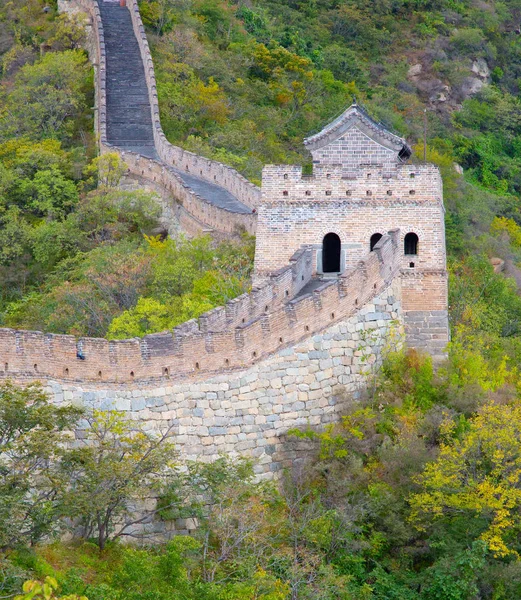 Berühmte Chinesische Mauer Abschnitt Mutianyu Der Nähe Der Stadt Peking — Stockfoto