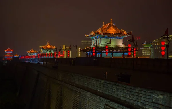 Berömda Staden Vägg Xian City Kina — Stockfoto