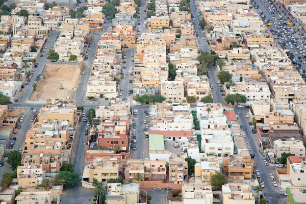 Riyadh, Saudi Arabia - FEBRUARY 29, 2016: Aerial view of Riyadh downtown.