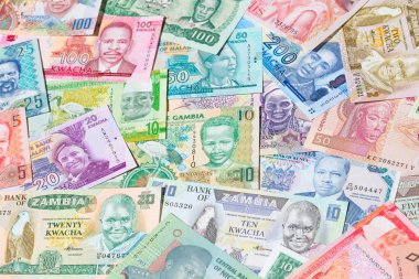 Arka plan çeşitli renkli Afrika banknotlar ile