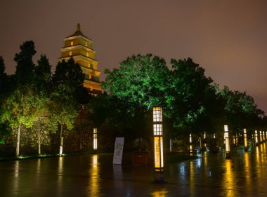 Ünlü büyük vahşi kaz Pagodası Xian City, Çin. 