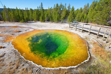 Renkli sıcak su havuzu Yellowstone Milli Parkı, ABD.