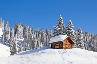 Kış İsviçre Alpleri'nde, İsviçre.