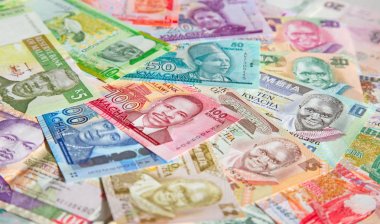 Arka plan çeşitli renkli Afrika banknotlar ile