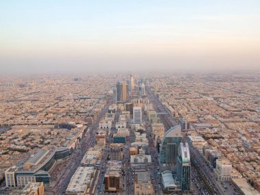 Riyadh, Suudi Arabistan - 29 Şubat 2016: Riyad şehrin havadan görünümü.