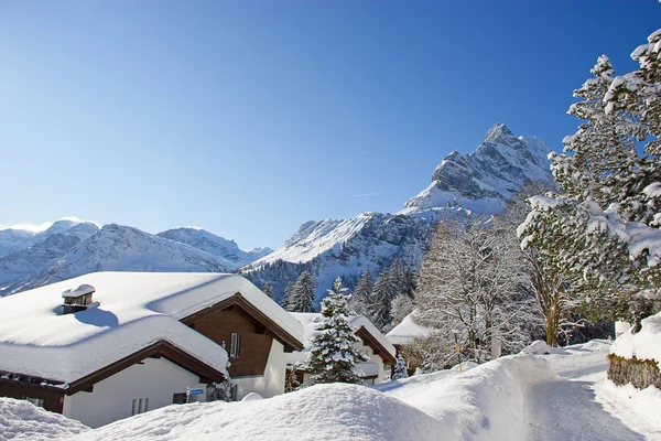 Vinter Schweiziska Alperna Schweiz — Stockfoto