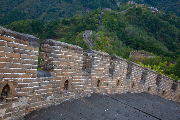 Знаменита Велика Китайська Стіна Частина Мутіаню Розташована Неподалік Міста Пекін — стокове фото