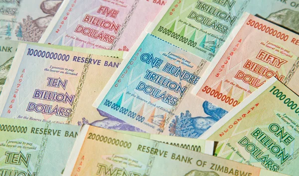 Nahaufnahme Der Banknoten Von Simbabwe Nach Der Hyperinflation — Stockfoto