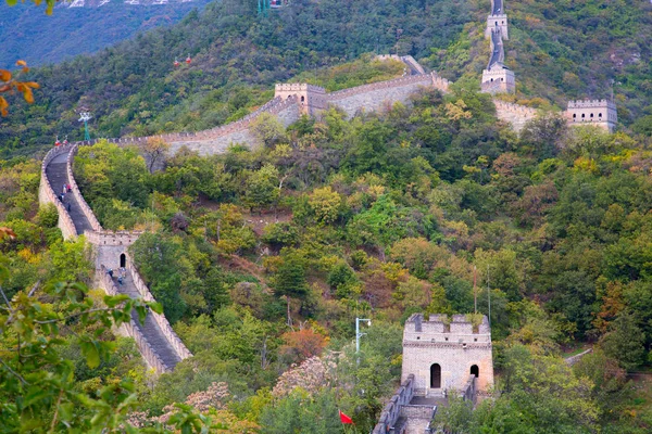 Slavná Velká Čínská Zeď Sekce Mutianyu Která Nachází Blízkosti Pekingu — Stock fotografie