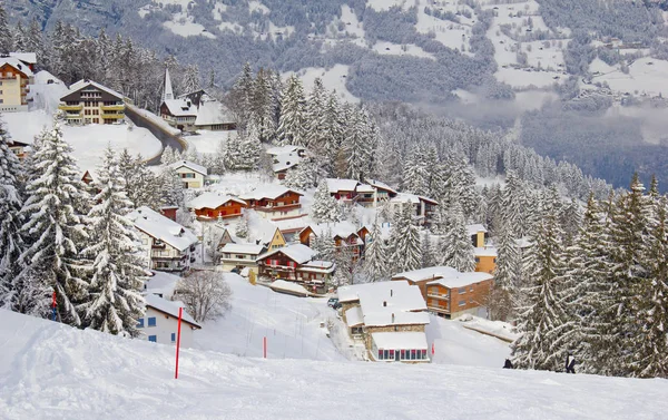Vinter Höga Schweiziska Alperna Schweiz — Stockfoto