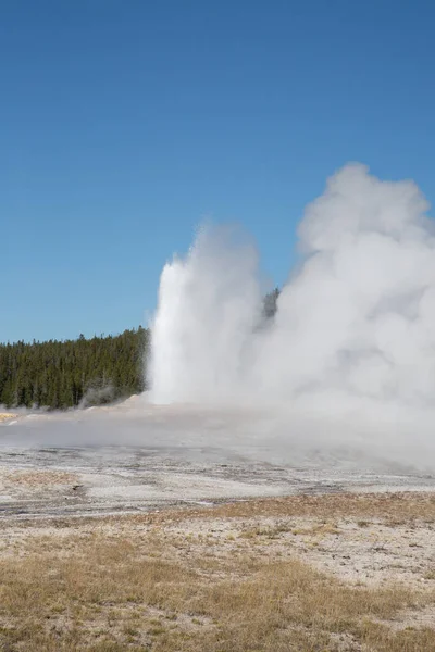Vieja Erupción Géiser Fiel Enparque Nacional Yellowstone Estados Unidos — Foto de Stock