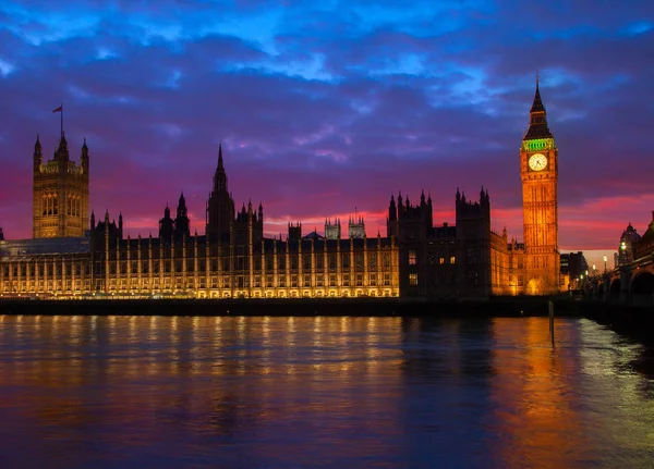 Londra Daki Ünlü Big Ben Saat Kulesi — Stok fotoğraf