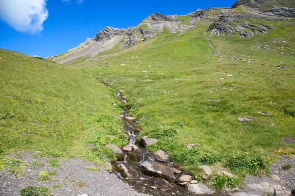 Hiking in swiss alps — Stock Photo, Image