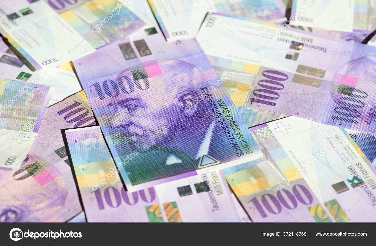 Recolha Das Notas 1000 Francos Suíços Nota 1000 Francos Emitida — Fotografias de Stock