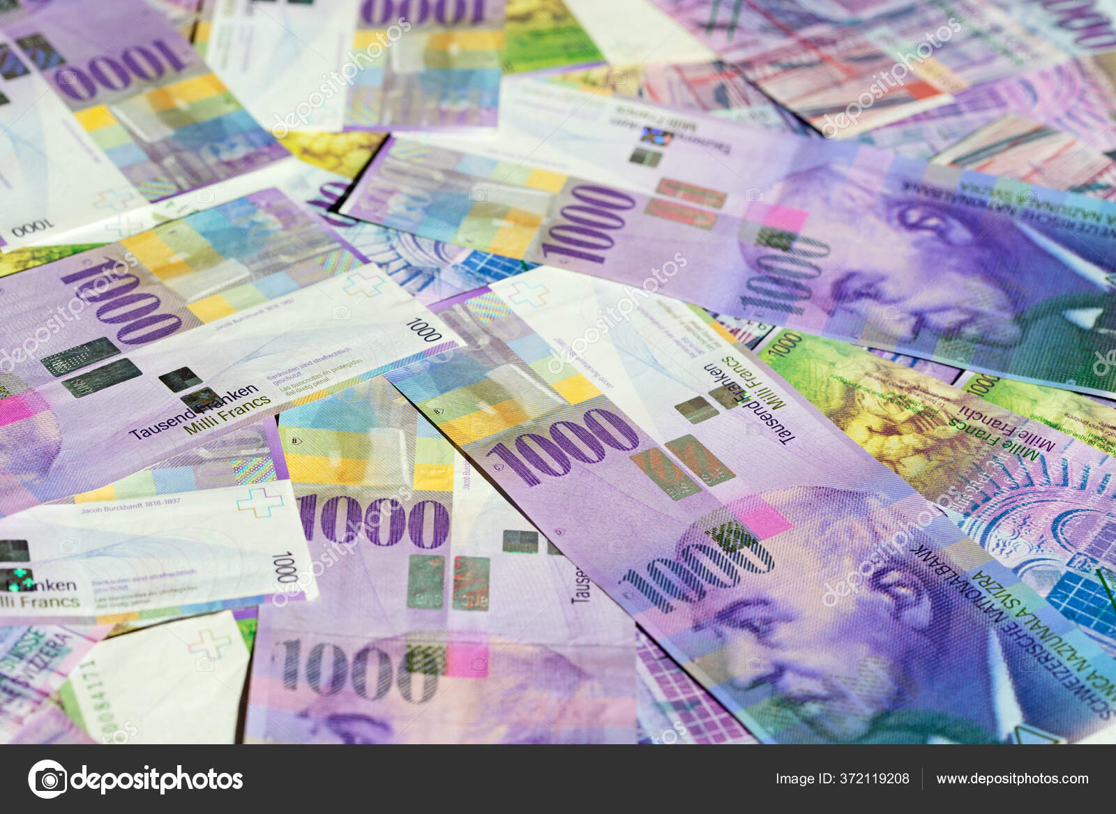 Recolha Das Notas 1000 Francos Suíços Nota 1000 Francos Emitida — Fotografias de Stock